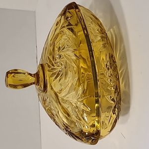 Vintage golden honey Amber Glass candidish